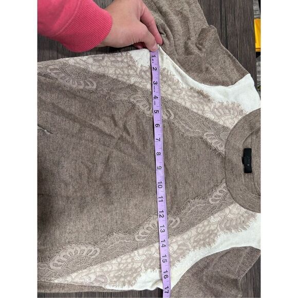 J. Crew Wool Blend Lace Appliqué Long Sleeve Crew Neck Pullover Sweater Size XS - Picture 9 of 11